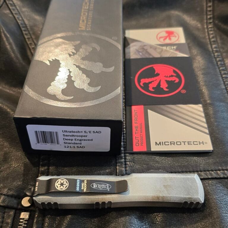 Microtech Ultratech S/E SAD Sandtrooper Deep Engraved Standard 121-1 SAD