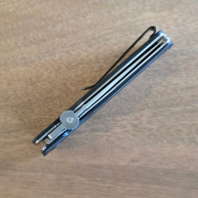CRKT 2900 Heiho knife, designed by James Williams, with G-10 handle, thumb disk, LAWKS safety, and liner lock.
