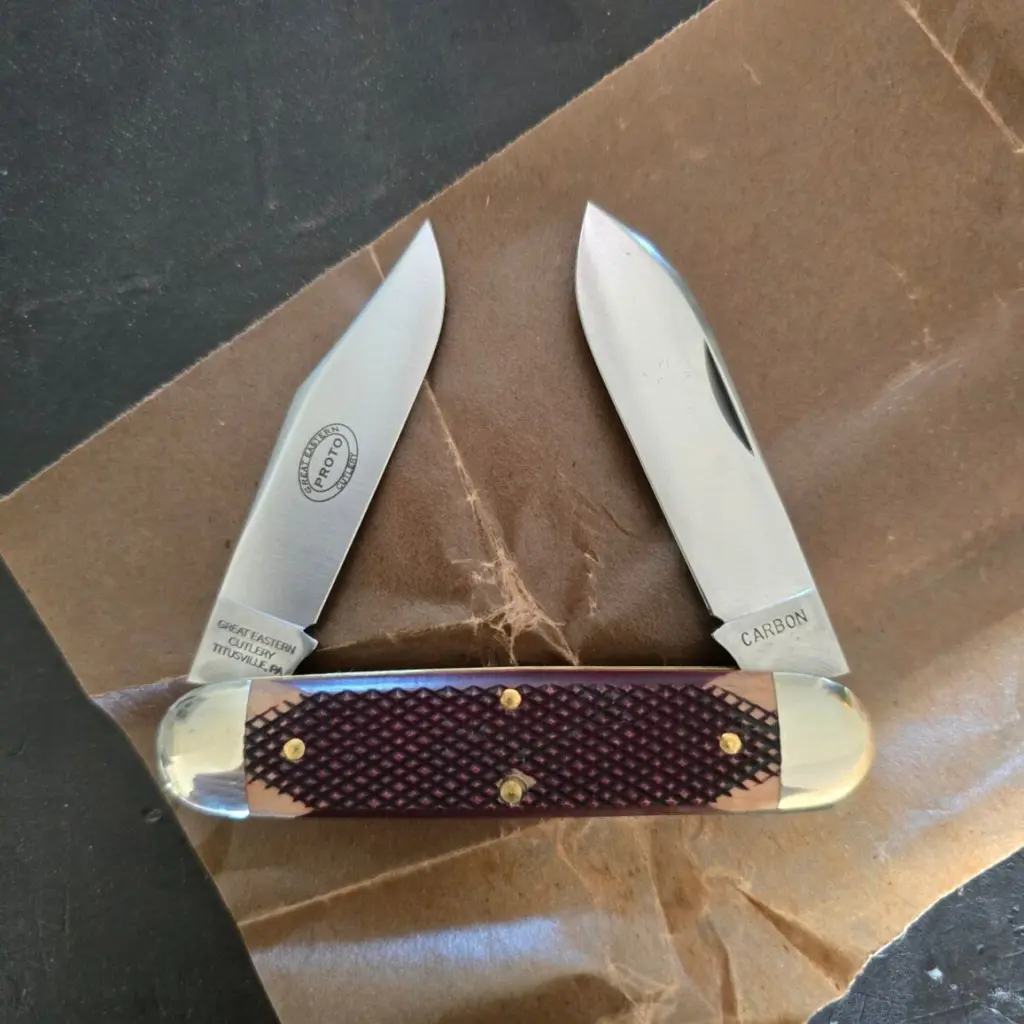Great Eastern Cutlery #351225 Wine Checkered Richlite PROTOTYPE knife for sale