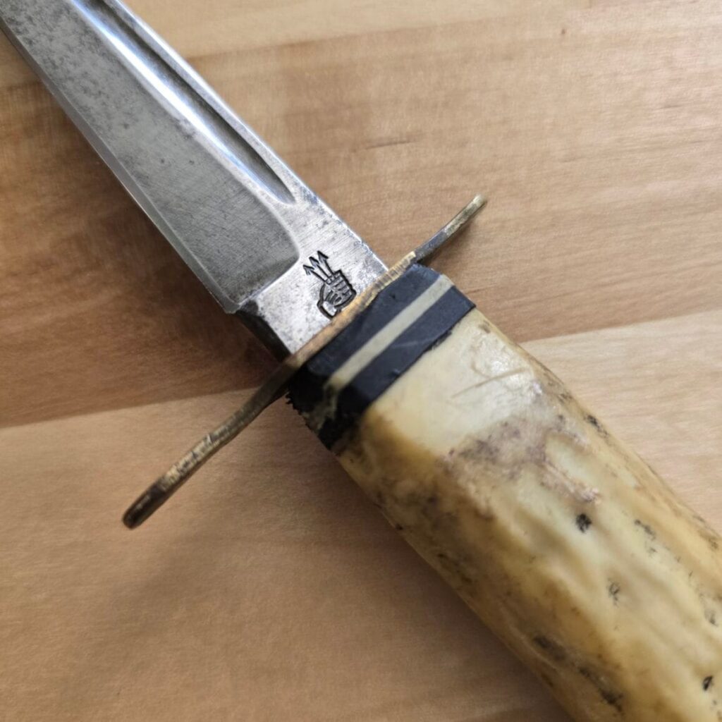 Solingen Germany Vintage Stag Fixed Blade knife for sale