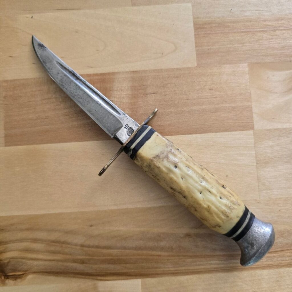Solingen Germany Vintage Stag Fixed Blade knife for sale
