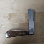 Schatt & Morgan 2023 Sawcut Chestnut Wormhole Wood Cotton Sampler Knife Rare USA 01 CNSC knife for sale