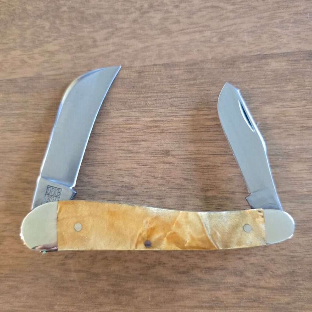 Titusville Cutlery Rooster Comb in Golden Maple Burl Wood by Daniels 2025 (1 of 10) knife for sale