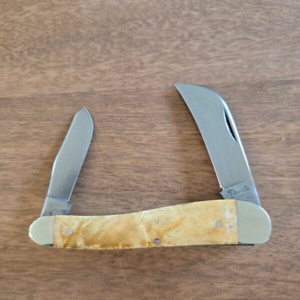 Titusville Cutlery Rooster Comb in Golden Maple Burl Wood by Daniels 2025 (1 of 10)