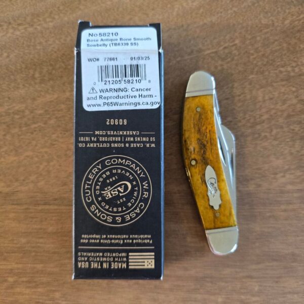 Case No 58210 Bose Antique Bone Smooth Sowbelly TB6339 SS
