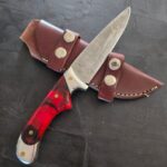 Custom Damascus Fixed Blade By "M" Allegany NY with Kernite Scales knife for sale