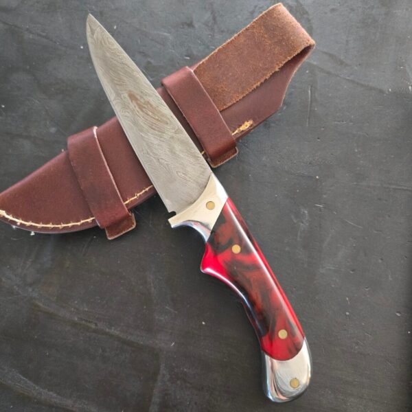 Custom Damascus Fixed Blade By "M" Allegany NY with Kernite Scales