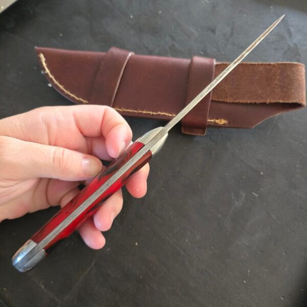 Custom Damascus Fixed Blade By "M" Allegany NY with Kernite Scales