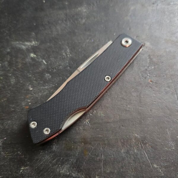 Rough Rider Knife RR2178 Lockback Black G10 Handles Clip Point Blade
