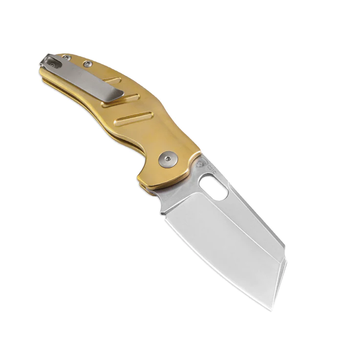 Kizer C01C 3V Blade Button Lock Brass Handle V4488BC2 – gallery image 5