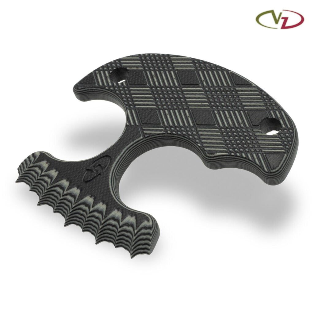 VZ Grips Punch Ripper - G-10 Dagger Black and Gray with Leather Sheath – gallery image 3