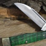 Trestle Pine Gunflint Green Curly Maple knives for sale
