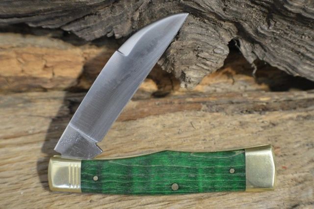 Trestle Pine Gunflint Green Curly Maple – gallery image 3