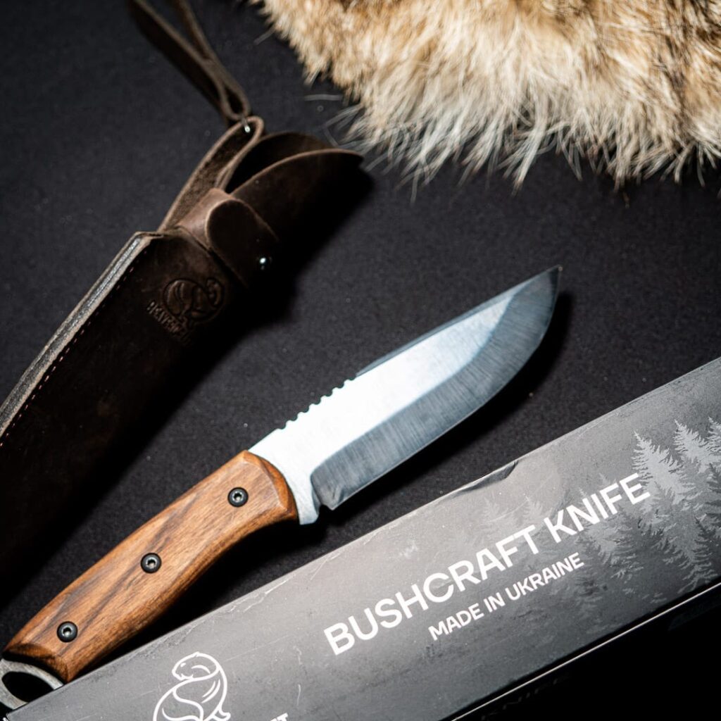 Beavercraft BSH4 Dusk – Carbon Steel Bushcraft Knife Walnut Handle with Leather Sheath – gallery image 4