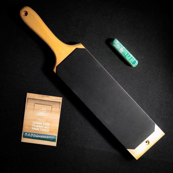 LS1P1 - Dual-Sided Leather Paddle
Strop with P1 Polishing Compound – gallery image 1