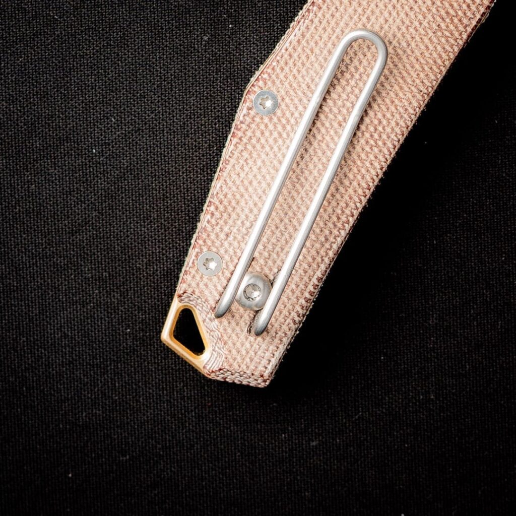 GiantMouse ACE Clyde in Natural Canvas with Brass Backspacer and Thumbstud Discounted "Rescue Mouse" – gallery image 4