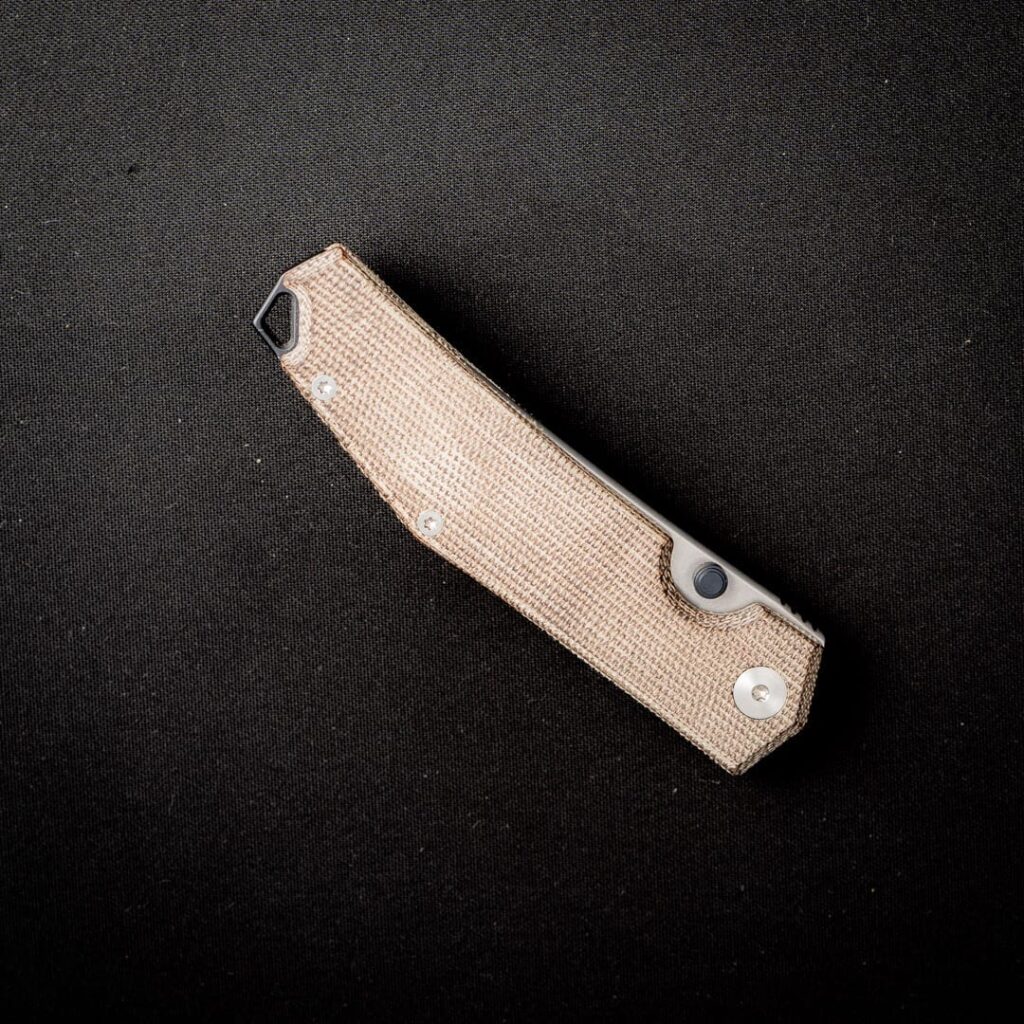 GiantMouse ACE Clyde - Natural Canvas Micarta Discounted "Rescue Mouse" – gallery image 5