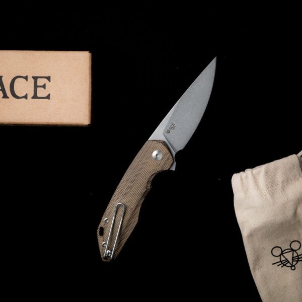 GiantMouse ACE Corta - Green Canvas Micarta Discounted "Rescue Mouse" – gallery image 1