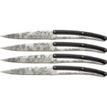 Deejo Steak Knife set with Toile de Jouy blade tattoo knife for sale