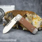 C Risner Ohio River Jack Single Spearpoint Natural Canvas Micarta knife for sale