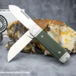 C Risner Ohio River Jack Double Blade Green Canvas Micarta