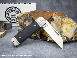 C. Risner Ohio River Jack Single Blade Wharncliffe Black Canvas Micarta – gallery image 6