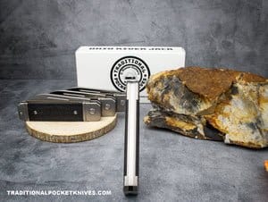 C. Risner Ohio River Jack Single Blade Wharncliffe Black Canvas Micarta – gallery image 4