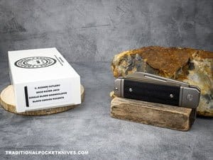 C. Risner Ohio River Jack Single Blade Wharncliffe Black Canvas Micarta – gallery image 2
