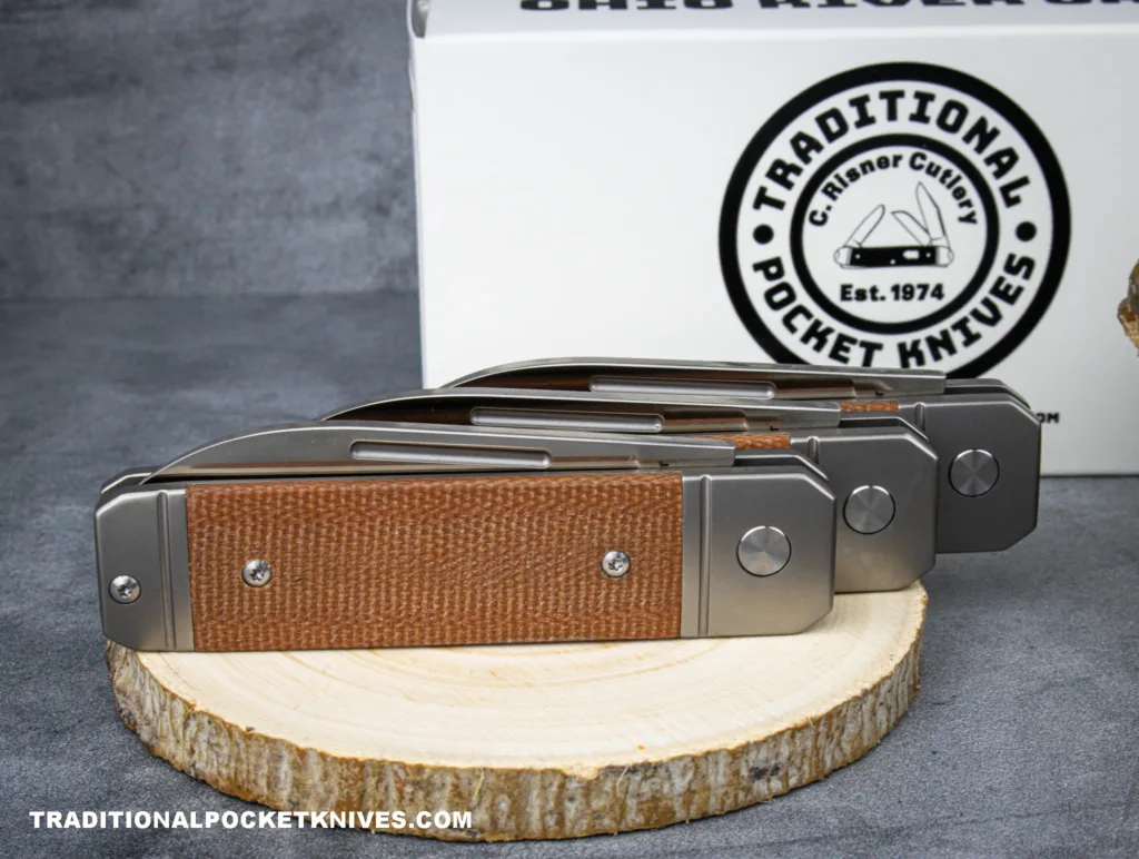 C Risner Ohio River Jack Single Spearpoint Natural Canvas Micarta – gallery image 3