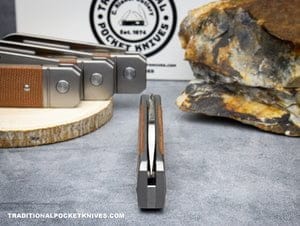 C. Risner Ohio River Jack Single Blade Sheepsfoot Natural Canvas Micarta – gallery image 3