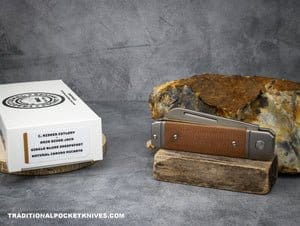 C. Risner Ohio River Jack Single Blade Sheepsfoot Natural Canvas Micarta – gallery image 2