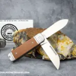 C Risner Ohio River Jack Double Blade Natural Canvas Micarta