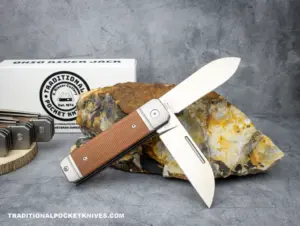 C Risner Ohio River Jack Double Blade Natural Canvas Micarta