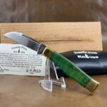Trestle Pine Knives Gunflint ~ Curly Green Maple Handle knives for sale