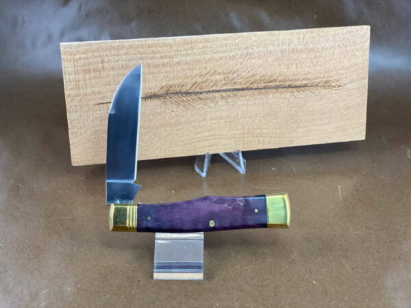 Trestle Pine Knives Gunflint ~ Curly Purple Maple Handle – gallery image 1