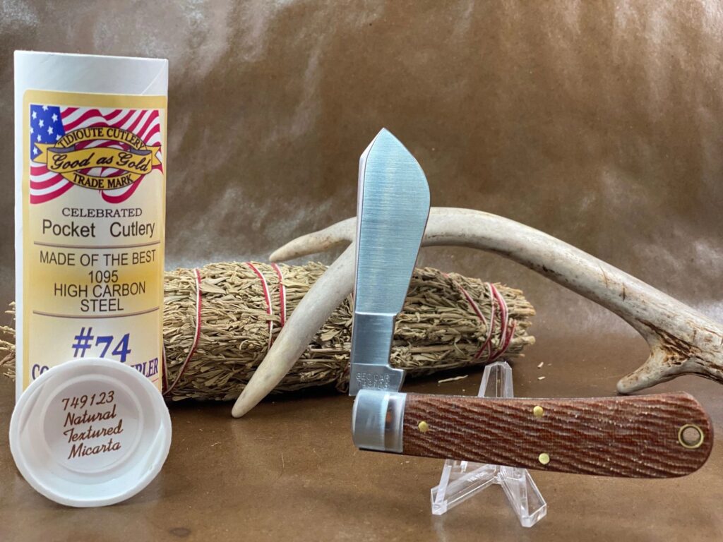GEC #749123 Natural Textured Micarta Cotton Sampler knife for sale