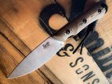 Smith & Sons BRAVE D2 Fixed Blade in Maple/Black Richlite with Leather Sheath knives for sale