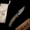 GiantMouse ACE Jutland - Green Canvas Micarta Discounted "Rescue Mouse" knife for sale