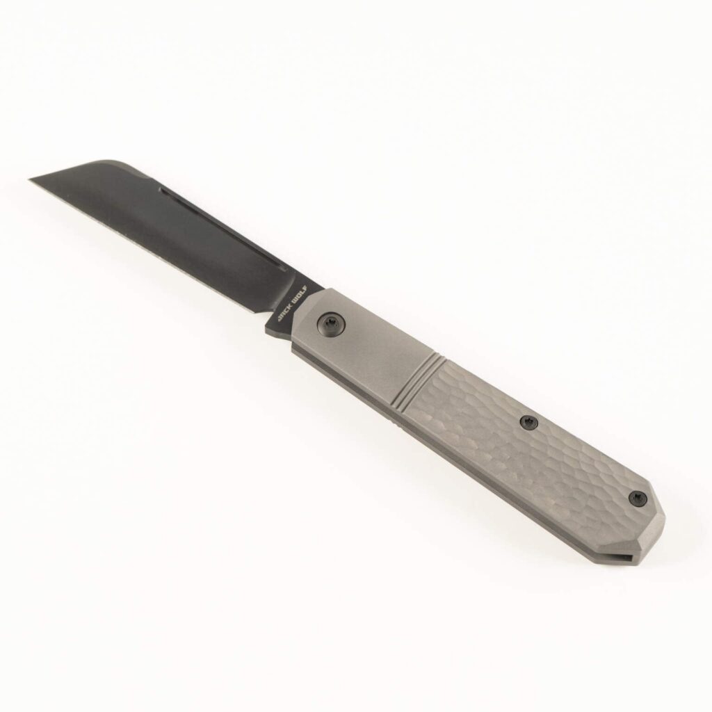 MIDNIGHT JACK - TITANIUM JIGGED REVERSE TUX knife for sale