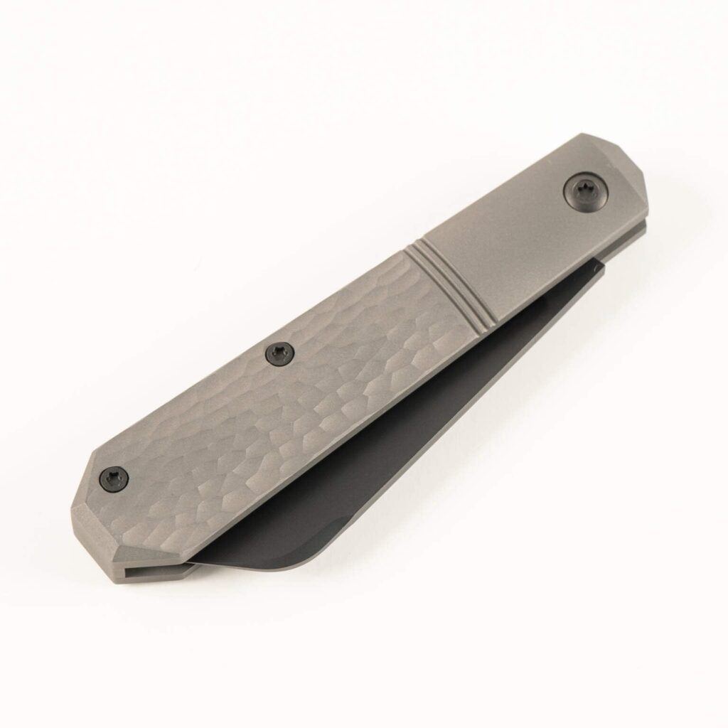 MIDNIGHT JACK - TITANIUM JIGGED REVERSE TUX knife for sale