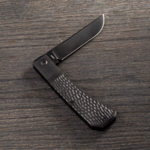 Jack Wolf Pioneer Jack Farmer's Knife in D.L.C. Jigged 6AL/4V Titanium knife for sale