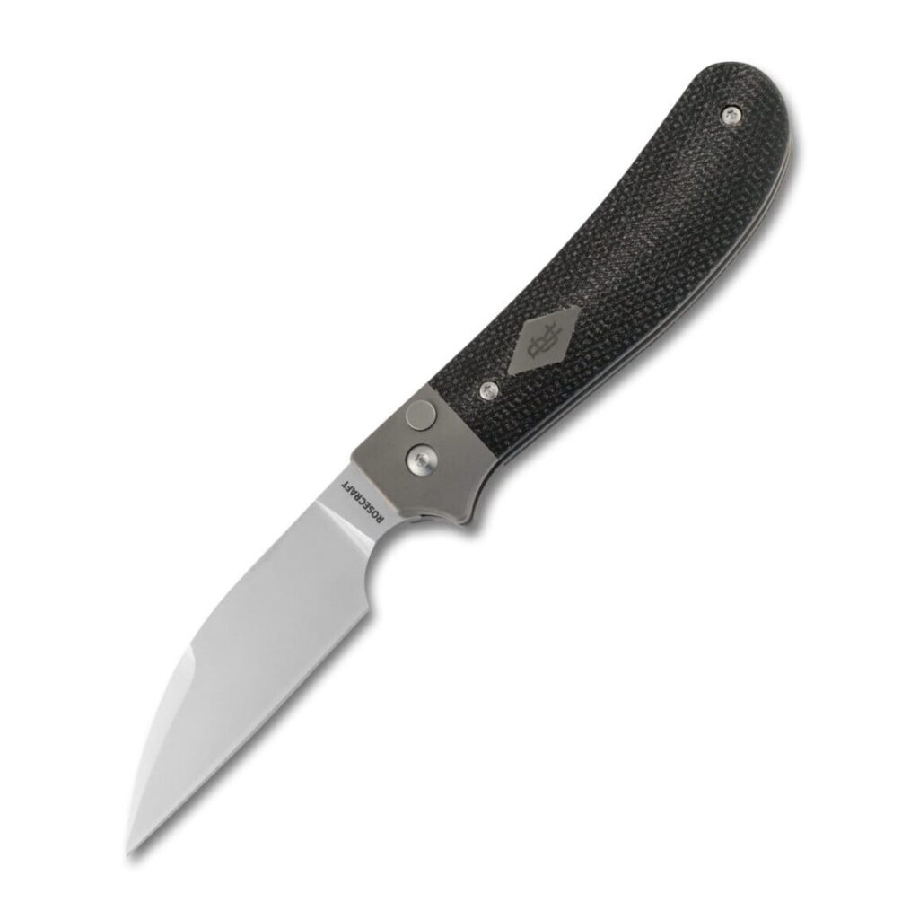 RoseCraft Blades Clinch River Button Lock Black Micarta RCMT005-BK – gallery image 6