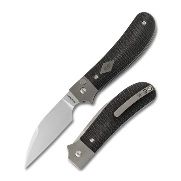 RoseCraft Blades Clinch River Button Lock Black Micarta RCMT005-BK – gallery image 1