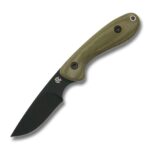 RoseCraft Blades F3 Fixed Blade RCF003 in Black Powder Coated Stainless Steel and OD Green Micarta knife for sale