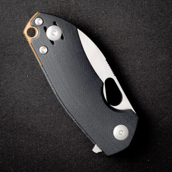 GiantMouse ACE Riv Liner Lock - Double Black Canvas Micarta Discounted "Rescue Mouse"