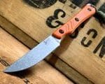 Smith & Sons SHOAL Fixed Blade in Orange G10 with Leather Sheath knives for sale