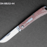 Esnyx Beer Buster Jr. Slip Joint with Brown Micarta over Blue G10 Inlay in M390 knives for sale