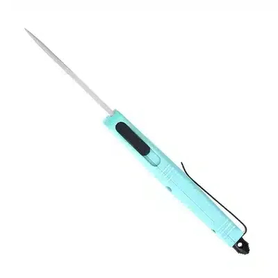 CobraTec Mint Blue FS-3 double action OTF Knife Serrated Tanto – gallery image 4