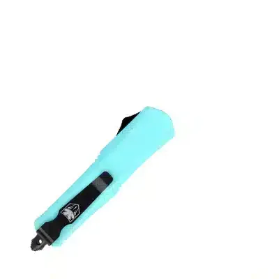 CobraTec Mint Blue FS-3 double action OTF Knife Serrated Tanto – gallery image 3