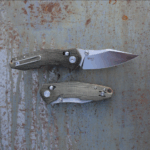 Giant Mouse ACE Nazca-Green Canvas Micarta knives for sale